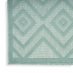 HomeRoots 7' Aqua Indoor Outdoor Area Rug - Durable, Stylish, Soft Textured Surface for Patios and Living Spaces 7' X 10' 522105