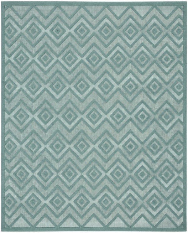HomeRoots 7' Aqua Indoor Outdoor Area Rug - Durable, Stylish, Soft Textured Surface for Patios and Living Spaces 7' X 10' 522105
