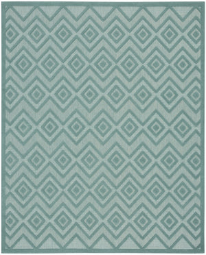 HomeRoots 7' Aqua Indoor Outdoor Area Rug - Durable, Stylish, Soft Textured Surface for Patios and Living Spaces 8' X 10' 522107