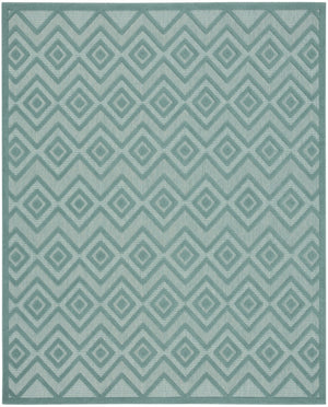 HomeRoots 7' Aqua Indoor Outdoor Area Rug - Durable, Stylish, Soft Textured Surface for Patios and Living Spaces 8' X 10' 522107