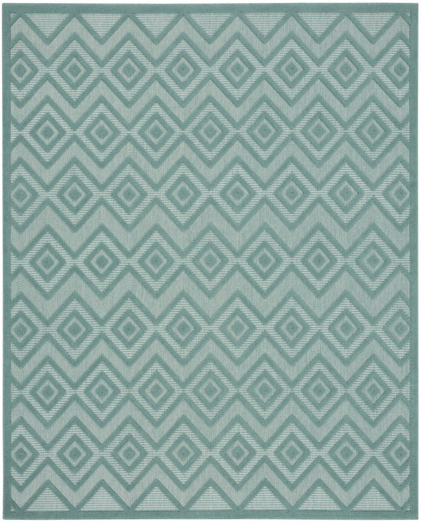 HomeRoots 7' Aqua Indoor Outdoor Area Rug - Durable, Stylish, Soft Textured Surface for Patios and Living Spaces 8' X 10' 522107