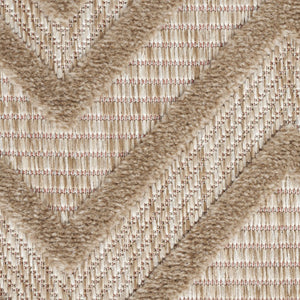 HomeRoots 8' X 10' Durable Indoor Outdoor Area Rug with Modern Geometric Pattern for Stylish Spaces Beige 522108