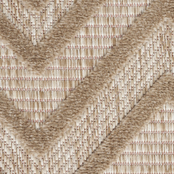 HomeRoots 8' X 10' Durable Indoor Outdoor Area Rug with Modern Geometric Pattern for Stylish Spaces Beige 522108