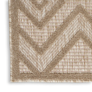 HomeRoots 8' X 10' Durable Indoor Outdoor Area Rug with Modern Geometric Pattern for Stylish Spaces Beige 522108