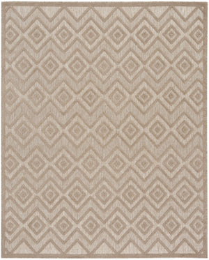 HomeRoots 8' X 10' Durable Indoor Outdoor Area Rug with Modern Geometric Pattern for Stylish Spaces Beige 522108