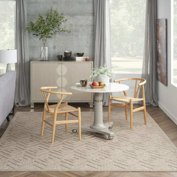 Homeroots 8' X 10' Beige Geometric Flatweave Area Rug  Polypropylene 522108
