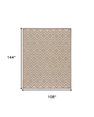 HomeRoots 9' X 12' Beige Indoor/Outdoor Area Rug – Durable, Soft, Versatile for Patios, Living Rooms & More! 522109