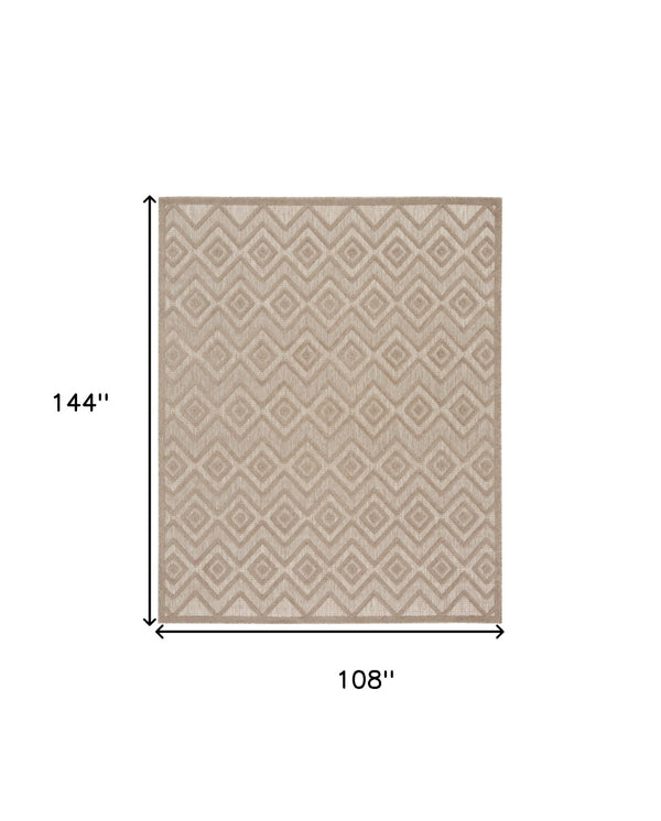 HomeRoots 9' X 12' Beige Indoor/Outdoor Area Rug – Durable, Soft, Versatile for Patios, Living Rooms & More! 522109