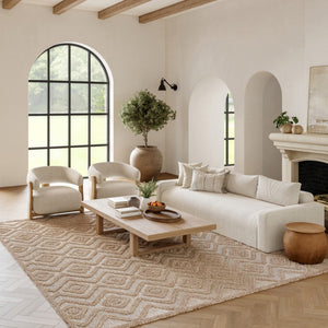 HomeRoots 7' Beige Indoor Outdoor Area Rug – Durable, Water-Resistant Flatwoven Design for Timeless Style 522110