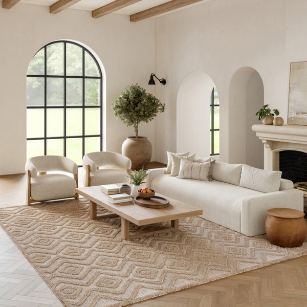 HomeRoots 7' Beige Indoor Outdoor Area Rug – Durable, Water-Resistant Flatwoven Design for Timeless Style 522110