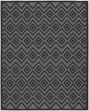 Homeroots 7' X 10' Black Geometric Flatweave Area Rug  Polypropylene 522113