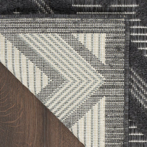 HomeRoots 8' Black Indoor Outdoor Area Rug - Durable, Soft, Water-Resistant Design for Modern Spaces & Easy Care 7' X 10' 522113