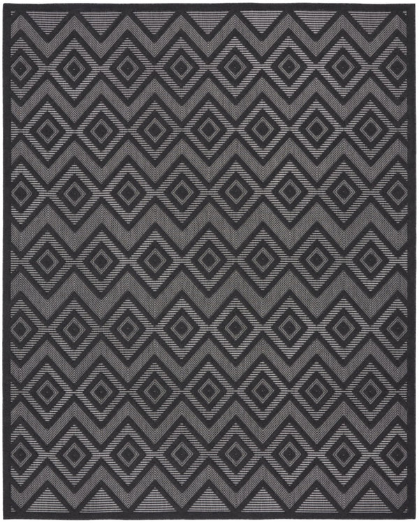 HomeRoots 8' Black Indoor Outdoor Area Rug - Durable, Soft, Water-Resistant Design for Modern Spaces & Easy Care 7' X 10' 522113