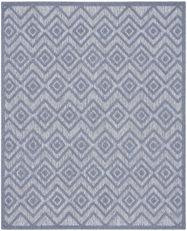 Homeroots 8' X 10' Blue Geometric Flatweave Area Rug  Polypropylene 522114