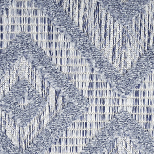 HomeRoots 8' Blue Indoor Outdoor Area Rug - Stylish Geometric Design, Durable, Water-Resistant & Easy Care 8' X 10' 522114