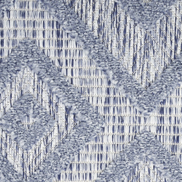 HomeRoots 8' Blue Indoor Outdoor Area Rug - Stylish Geometric Design, Durable, Water-Resistant & Easy Care 8' X 10' 522114