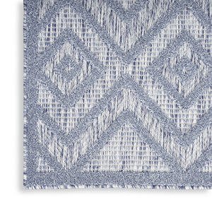 HomeRoots 8' Blue Indoor Outdoor Area Rug - Stylish Geometric Design, Durable, Water-Resistant & Easy Care 8' X 10' 522114