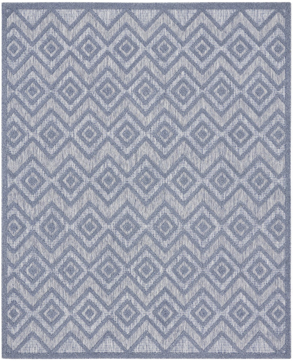 HomeRoots 8' Blue Indoor Outdoor Area Rug - Stylish Geometric Design, Durable, Water-Resistant & Easy Care 8' X 10' 522114