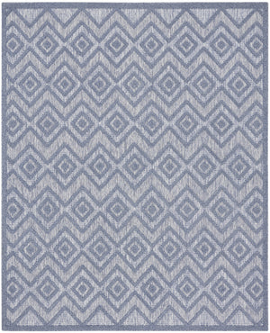 Homeroots 7' X 10' Blue Geometric Flatweave Area Rug  Polypropylene 522115