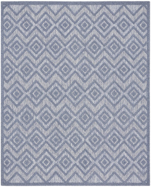 HomeRoots 8' Blue Indoor Outdoor Area Rug - Stylish Geometric Design, Durable, Water-Resistant & Easy Care 7' X 10' 522115