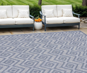 HomeRoots 9' X 12' Denim Blue Indoor Outdoor Area Rug - Stylish, Durable & Versatile for Any Space Use! 522116