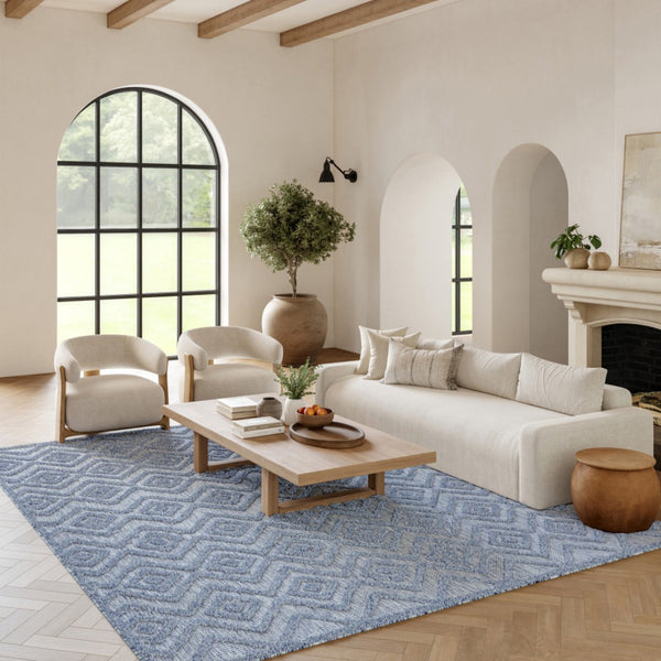 HomeRoots 9' X 12' Denim Blue Indoor Outdoor Area Rug - Stylish, Durable & Versatile for Any Space Use! 522116