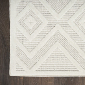 HomeRoots 8' X 10' Durable Indoor Outdoor Area Rug with Modern Geometric Pattern for Stylish Spaces Cream 522119