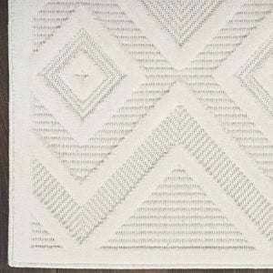 HomeRoots 8' X 10' Durable Indoor Outdoor Area Rug with Modern Geometric Pattern for Stylish Spaces Cream 522119