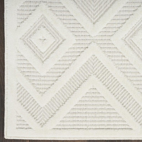 HomeRoots 8' X 10' Durable Indoor Outdoor Area Rug with Modern Geometric Pattern for Stylish Spaces Cream 522119