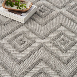 Homeroots 8' X 10' Gray Geometric Flatweave Area Rug  Polypropylene 522121
