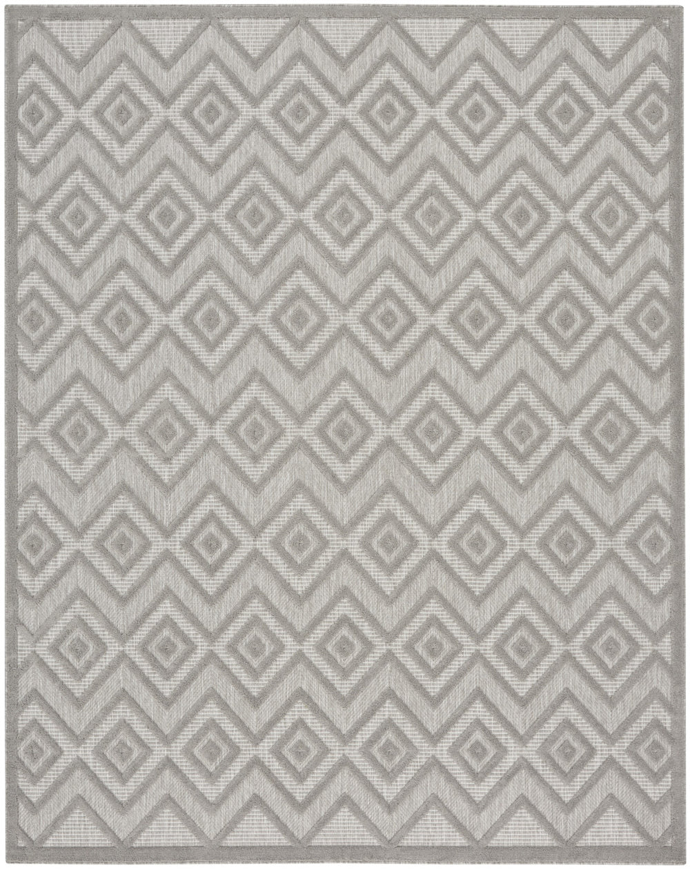 Homeroots 9' X 12' Gray And Silver Indoor Outdoor Area Rug  Polypropylene 522122