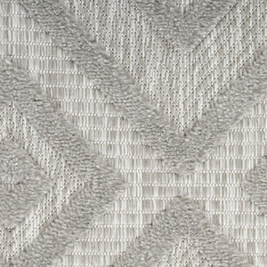 HomeRoots 9' Geometric Gray and Silver Indoor Outdoor Area Rug – Durable, Water-Resistant, Easy to Clean Design 522122
