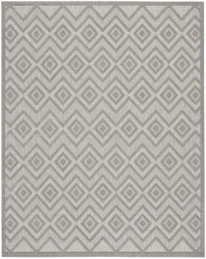 HomeRoots 9' Geometric Gray and Silver Indoor Outdoor Area Rug – Durable, Water-Resistant, Easy to Clean Design 522122