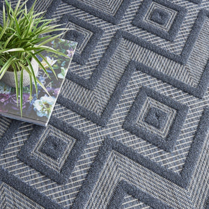 HomeRoots 8' Navy Blue Area Rug - Durable Indoor/Outdoor Design for Stylish Spaces, Easy Care, and Comfort 8' X 10' 522123