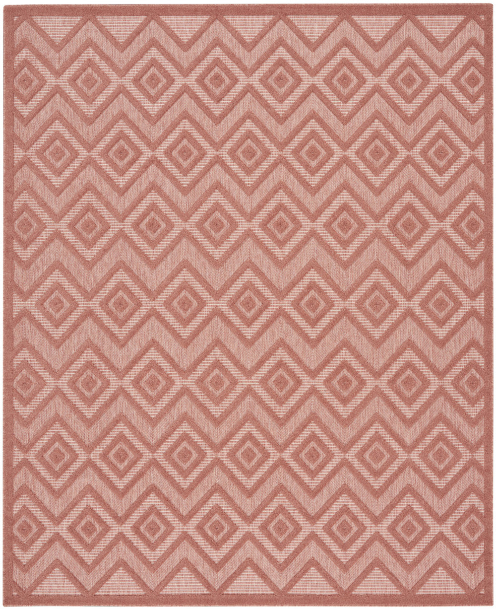 Homeroots 8' X 10' Coral Orange Indoor Outdoor Area Rug  Polypropylene 522128
