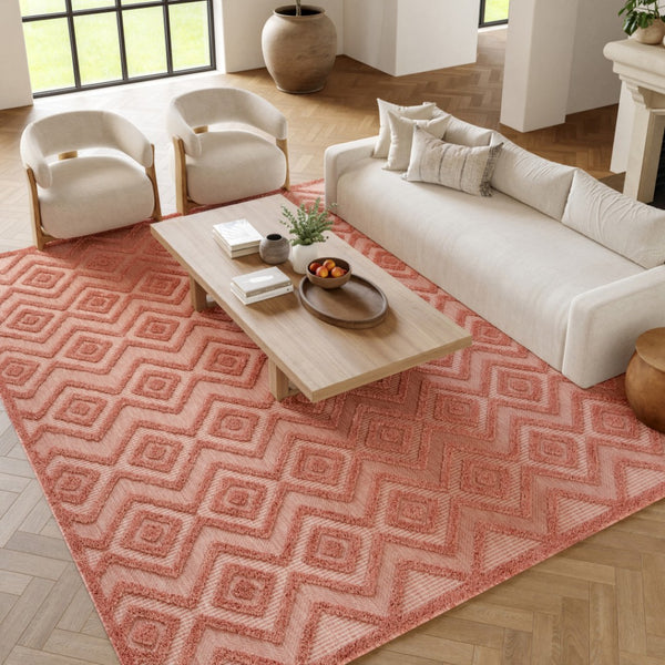 HomeRoots 8' X 10' Orange Indoor/Outdoor Area Rug - Vibrant, Durable, Weather-Resistant for Stylish Spaces! 522128