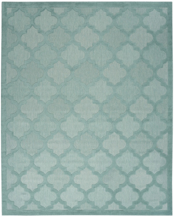 HomeRoots 8' Aqua Indoor Outdoor Area Rug – Vibrant Geometric Design for Stylish, Durable All-Weather Use 8' X 10' 522131