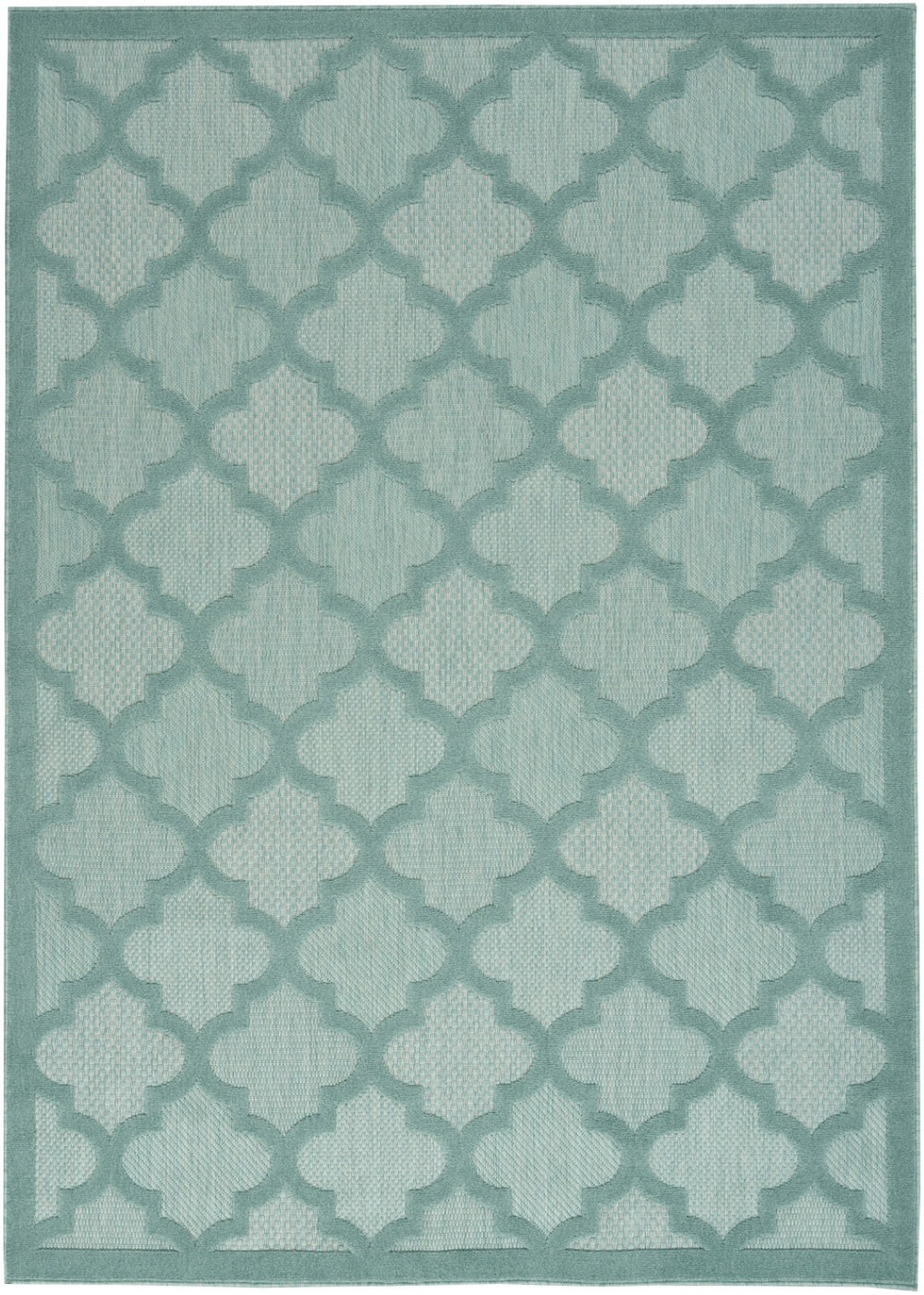 HomeRoots 8' Aqua Indoor Outdoor Area Rug – Vibrant Geometric Design for Stylish, Durable All-Weather Use 6' X 9' 522133