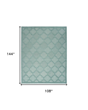 HomeRoots 9' X 12' Aqua Indoor Outdoor Area Rug - Vibrant, Durable, Easy-Care Coastal Style for Any Space! 522134