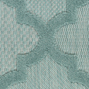 HomeRoots 9' X 12' Aqua Indoor Outdoor Area Rug - Vibrant, Durable, Easy-Care Coastal Style for Any Space! 522134