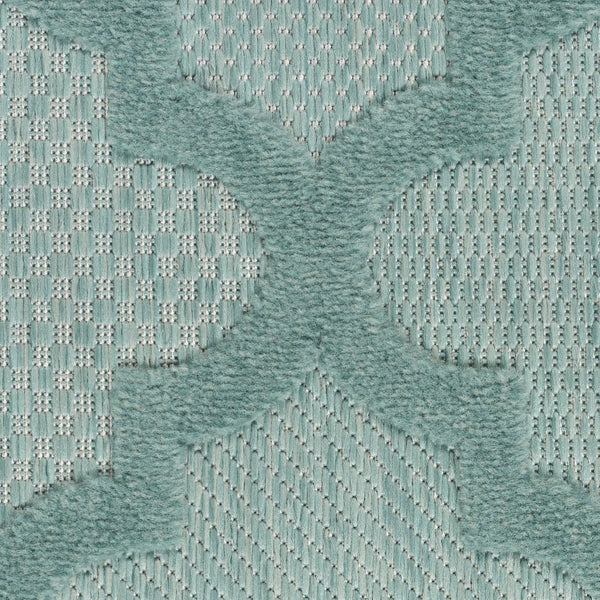 HomeRoots 9' X 12' Aqua Indoor Outdoor Area Rug - Vibrant, Durable, Easy-Care Coastal Style for Any Space! 522134