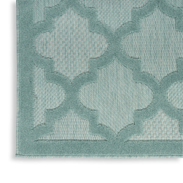 HomeRoots 9' X 12' Aqua Indoor Outdoor Area Rug - Vibrant, Durable, Easy-Care Coastal Style for Any Space! 522134