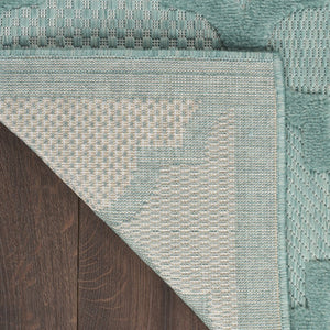 HomeRoots 9' X 12' Aqua Indoor Outdoor Area Rug - Vibrant, Durable, Easy-Care Coastal Style for Any Space! 522134