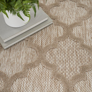 HomeRoots 8' Beige Area Rug - Durable Indoor Outdoor Flatwoven Design for Stylish Living Spaces & Easy Maintenance 6' X 9' 522136