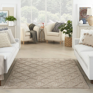 Homeroots 6' X 9' Beige Geometric Flatweave Area Rug  Polypropylene 522136