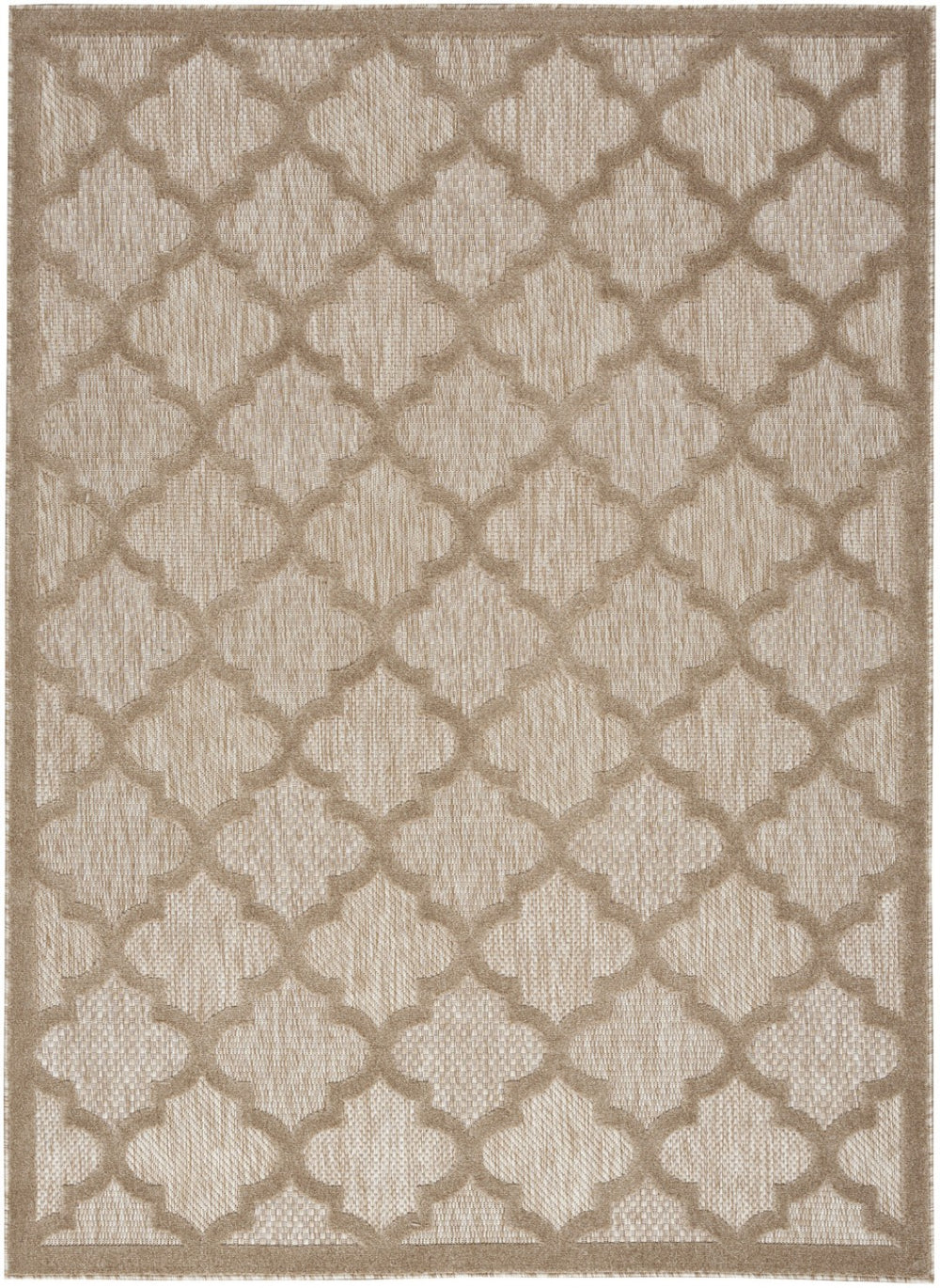 HomeRoots 8' Beige Area Rug - Durable Indoor Outdoor Flatwoven Design for Stylish Living Spaces & Easy Maintenance 6' X 9' 522136