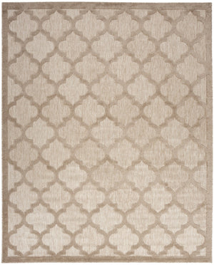 HomeRoots 9' X 12' Beige Indoor Outdoor Area Rug - Modern Geometric Design, Durable, Fade-Resistant, Versatile Use 522138