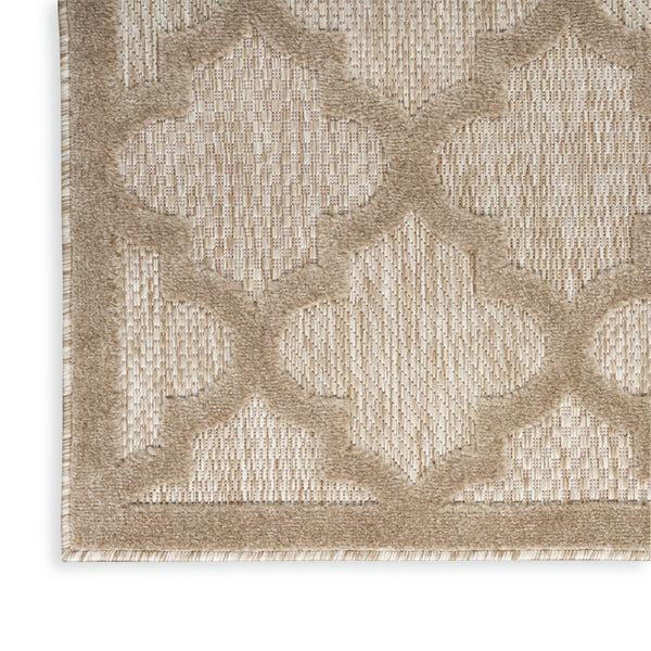 HomeRoots 9' X 12' Beige Indoor Outdoor Area Rug - Modern Geometric Design, Durable, Fade-Resistant, Versatile Use 522138
