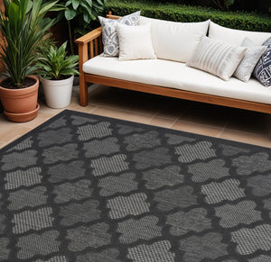 Homeroots 6' X 9' Charcoal And Gray Indoor Outdoor Area Rug  Polypropylene 522139