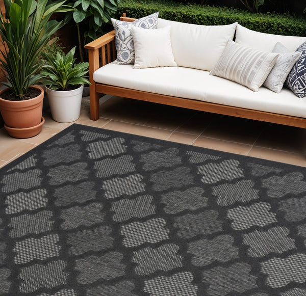 Homeroots 6' X 9' Charcoal And Gray Indoor Outdoor Area Rug  Polypropylene 522139